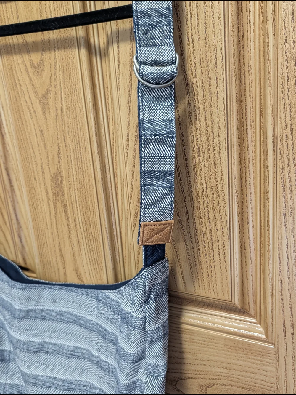 thirty-one Gray Striped Canvas Messenger Bag